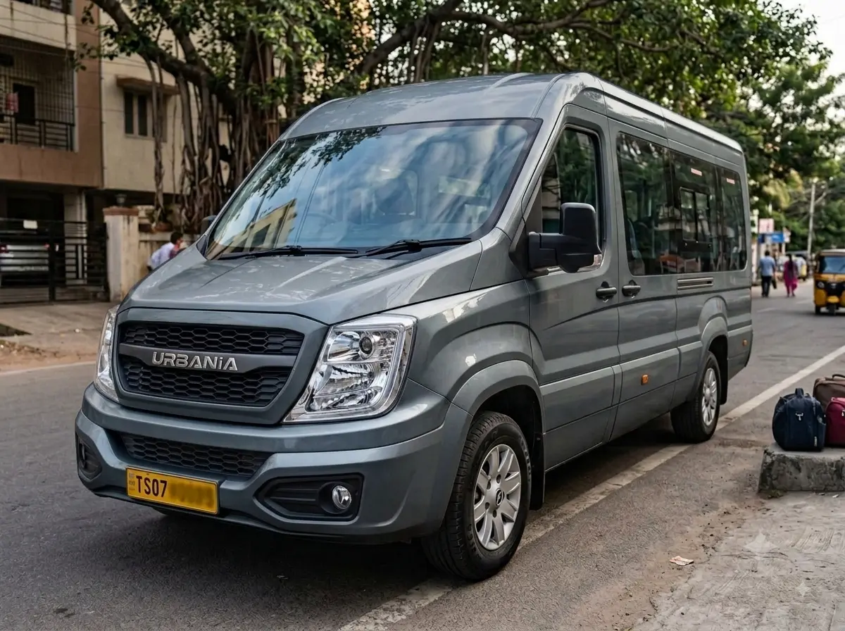Tempo Traveller taxi (12 / 17 Seater) for outstation trips from Hyderabad